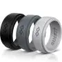 Rinfit Silicone Wedding Ring for Men 1 or 3 Rings Pack. Designed, Safe & Soft Mens Silicon Rubber Bands. Comfortable & Durable Wedding Band Replacement. U.S. Design Patent Pending. Size 7-14