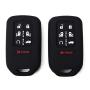 (Pack of 2) Black Black 7 Buttons Key Fob Cover Case Fits 2018 2019 Honda Odyssey Elite Ex Smart Keyless Remote Key Fob Driver 2