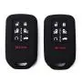 (Pack of 2) Black Black 7 Buttons Key Fob Cover Case Fits 2018 2019 Honda Odyssey Elite Ex Smart Keyless Remote Key Fob Driver 2