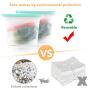 MOICO Reusable Silicone Food Storage Bag, 5 Pack Airtight Seal Reusable Freezer Bags Dishwasher Safe, Leakproof Silicone Bags Reusable for Liquid, Snack, Sandwich, Fruit, BPA Free, FDA Approved