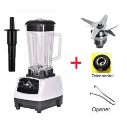 Eu/Uk/Us/Au Plug 3Hp 2200W 2L Commercial Grade Professional Ice Smoothie Blender Mixer Juicer Food Processor 220V/110V,White Bladedrivetool,Uk Plug