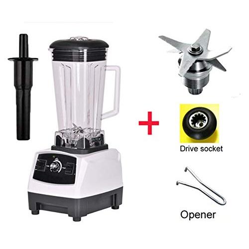 Eu/Uk/Us/Au Plug 3Hp 2200W 2L Commercial Grade Professional Ice Smoothie Blender Mixer Juicer Food Processor 220V/110V,White Bladedrivetool,Uk Plug