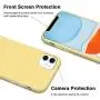 Anuck iPhone 11 Case, Anti-Slip Liquid Silicone Gel Rubber Bumper Case with Soft Microfiber Lining Cushion Slim Hard Shell Shockproof Protective Case Cover for Apple iPhone 11 6.1" 2019 - Yellow