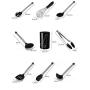 YILUYC Silicone Cooking Utensil Set,Stainless Steel Silicone Kitchenware Set of 8 Stainless Steel Handle with Storage Bucket Use Food Grade Silicone