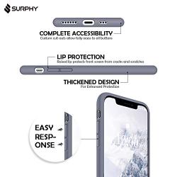 SURPHY Silicone Case Compatible with iPhone 11 Pro Case 5.8 inch, Liquid Silicone Full Body Thickening Design Phone Case (with Microfiber Lining) for iPhone 11 Pro 5.8 2019, Lavender Gray