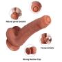 8.5 Inch Realistic Soft D?`ld?s with Strong Suction Cup-Relaxation Massager Wand Toys-100% Silicone Material