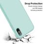 iPhone X Silicone Case, XSHNUO Liquid Silicone Gel Rubber Ultra Thin Case with Soft Microfiber Cloth Lining Cushion for Apple iPhone X (2017) 5.8 inch (Mint)