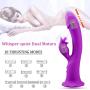 Thrusting Tongue Vibrator with Powerful Thrusting Actions 10 Vibration Modes for G Spot Clitoris Stimulation, UTIMI Waterproof Dildo G-spot Vibrator Personal Sex Toy for Women, Rechargeable Purple