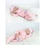 NPK Lifelike Reborn Baby Dolls Girl Soft Silicone 22 inchs 55 cm Realistic Handmade Weighted Body Pink Rabits Outfit Eyes Closed Sleeping