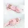 NPK Lifelike Reborn Baby Dolls Girl Soft Silicone 22 inchs 55 cm Realistic Handmade Weighted Body Pink Rabits Outfit Eyes Closed Sleeping