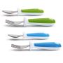 Munchkin 4 Count Raise Toddler Fork and Spoon, Blue/Green, 12+