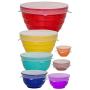 Reusable Silicone Stretch Lids - Incl. Exclusive XL size - Set Of 7 Versatile Silicon Covers - Fits Any Container Or Bowl To Keep Food Fresh - For Storing & Reheating- Easy To Clean- Bonus Storage Bag