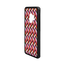 Geometric Rubber Phone Case,Pixel Art Style Stripes Three Dimensional Pattern Colorful Herringbone Design Decorative Compatible with Samsung Galaxy S9,One Size