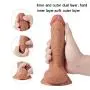 Sex Toys Realistic 7.67 Inch Realistic Ultra-Soft Silicone Dildo Lifelike Vein Superior Penis Dual Layer Liquid Silicone Penis with Suction Cup Adult Sex Massage Masturbation Toys for Women 366G Anal