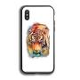 iPhone X/XS Case, Protective Heavy Duty Case with Tempered-Glass Back Case for iPhone X/XS 5.8 Inch (Colourful Tiger Solar)
