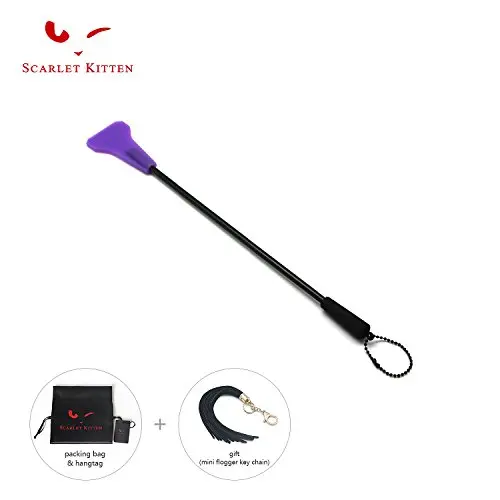 SCARLET KITTEN Silicone Riding Crop Horse Whip with Slapper Jump Bat