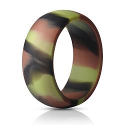 ThunderFit Silicone Rings, 7 Rings / 1 Ring Wedding Bands for Men - 8.7 mm Wide - 2.5mm Thick