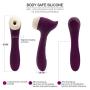 Electric 3 Sucking 8 Vibration G Spotter Clitorial Toy for Women Silicone Portable Waterproof Body Massger - Purple