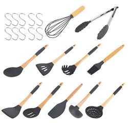 Alinory Kitchen Tools Non-Stick Silicone Kitchen Set Kitchenware Cooking Utensils Set with S Hooks