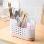 Storage Box Basket Rack Bag, Self-adhesive Detachable Plastic Cutlery Drain Rack Kitchenware Storage Box