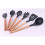 JunbosiKitchenware Silicone Kitchenware Set of 9 Nonstick Cookware Spoon Tool Set Shovel Soup Fishing Hedgeware Green Cooking Cookware