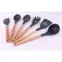 JunbosiKitchenware Silicone Kitchenware Set of 9 Nonstick Cookware Spoon Tool Set Shovel Soup Fishing Hedgeware Green Cooking Cookware