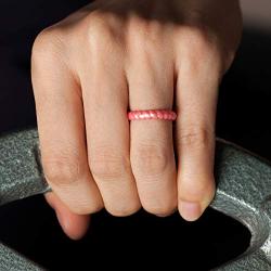 ThunderFit Womens Thin Swivel Rings, 10 Rings / 8 Rings / 4 Rings / 1 Ring - Stackable Silicone Wedding Rings - 2.5mm Wide - 2mm Thick