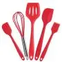 JunbosiKitchenware Food Grade Silicone Kitchenware Set Baking Tools 5 Piece Nonstick Cookware Scraper Sweeper