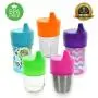 Healthy Sprouts Silicone Sippy Lids (5 Pack) - Lab Tested, Spill Proof, BPA Free, Universal Soft Spout Stretch Tops - Make Any Kid Size Cup a Sippy Cup for Toddler, Baby, Infant (Purple, Pink, Green)