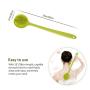 PRETTY SEE Slicone Bath Body Brush Exfoliator, Back Brush Long Handle for Shower with Soft Bristles, Back Scrubber, Green