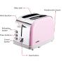 QIN.J.FANG-Kitchen 2-Slice Toaster Stainless Steel, 6-speed professional temperature control Removable Crumb Tray, 220V,Red