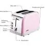 QIN.J.FANG-Kitchen 2-Slice Toaster Stainless Steel, 6-speed professional temperature control Removable Crumb Tray, 220V,Red