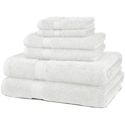 Pinzon 6 Piece Blended Egyptian Cotton Bath Towel Set - White