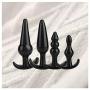 Medical Silicone Trainer Kit,Beginner Set,4pcs/Set Soft Plugs Toys for Women and Men (Black)