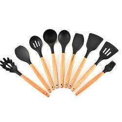 JunbosiKitchenware Silicone Kitchenware 9 Piece Set Kitchen Nonstick Cookware Shovel Kitchen Tool Shovel Spoon Kitchenware Set