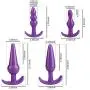 4Pcs/Set Silicone Beads Massager Plùgs Relax Backdoor Toys -Purple