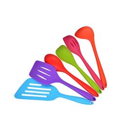 CWXDIAN Silicone Kitchenware Set of 6 Non-stick Cookware Silicone Kitchen Tools, 6-Piece Set