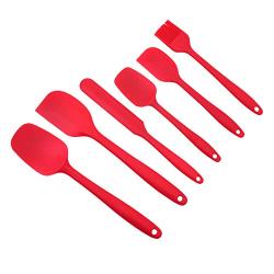 Eyourlife 6pcs Silicone Spatula Set Kitchenware Set (Spoon Knife Oil Brush Scrapers) Kitchen Gadgets Utensil Sets for Cooking Baking and Mixing