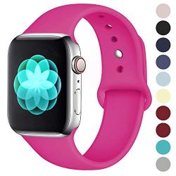 ilopee Band Compatible with Apple Watch 40mm 44mm 38mm 42mm, Waterproof Durable Silicone Sport Strap for iWatch Series 5 4 3 2 1 for Women/Men, S/M M/L