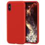 MILPROX Silicone Series Liquid Silicone Gel Rubber Slim Fit Case with Soft Microfiber Cloth Lining Cushion for iPhone X/iPhone Xs-Red