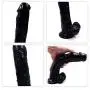 Taixiangshe 10.23" Long PVC Hands-Free Realistic Silicone Massager Adult Toys (Color: Black)