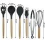 Silicone Kitchenware - Nonstick Cookware Silicone Wood Handle Kitchenware Set, Kitchen Tool Baking Utensils, Nonstick Kitchen Widget, 11Pcs