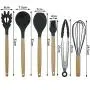 Silicone Kitchenware - Nonstick Cookware Silicone Wood Handle Kitchenware Set, Kitchen Tool Baking Utensils, Nonstick Kitchen Widget, 11Pcs