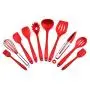 Gwjs Silicone Kitchenware, Non-stick Spatula Silicone Kitchenware Set Cooking Utensils Kitchen Gadget Kitchen Utensils-red