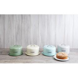 Kitchen Craft Living Nostalgia Vintage Style Airtight Cake Storage Tin Cake Dome English Sage Green - 28.5cm x 18cm 11" x 7"