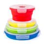 Thin Bins Collapsible Containers ? Set of 4 Round Silicone Food Storage Containers ? BPA Free, Microwave, Dishwasher and Freezer Safe - No more cluttered container cabinet!