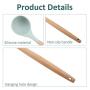 Kitchen Utensil, 9Pcs Kitchenware Set Silicone Beech Wood Handles Cooking Utensils Kitchen Tools, Slotted Turner/Spoon/Colander/Soup Ladle/Noodle Shovel/Scraper/Oil Brush/Egg-beater/Food Tong