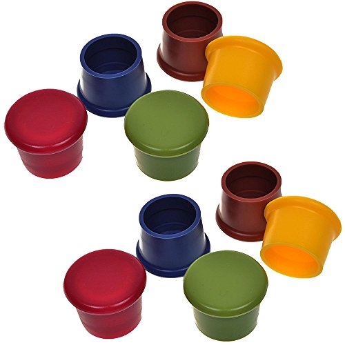 CellCase 10 Pcs Food Graded Durable Silicone Wine Beer Beverage Glass Bottle Caps Stoppers Sealer Cover