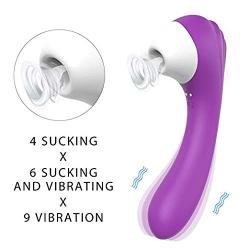 Travel Relaxing Gift Wireless Waterproof Handheld Wand Massager with Heating Mode - Medical Silicone,USB Rechargeable,Powerful but Quiet Sucking Toys,Travel Relaxing Gift