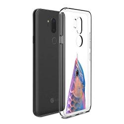 LG G7 ThinQ Case, Soft TPU Slim-Fit Flexible Ultra-Thin Clear Case, Full-Body Rugged Bumper Print Arowana Case for LG G7 ThinQ, Transparent
